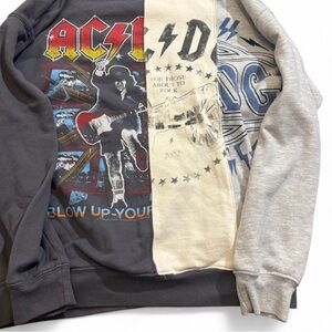 AC/DC Graphic Patchwork Sweatshirt